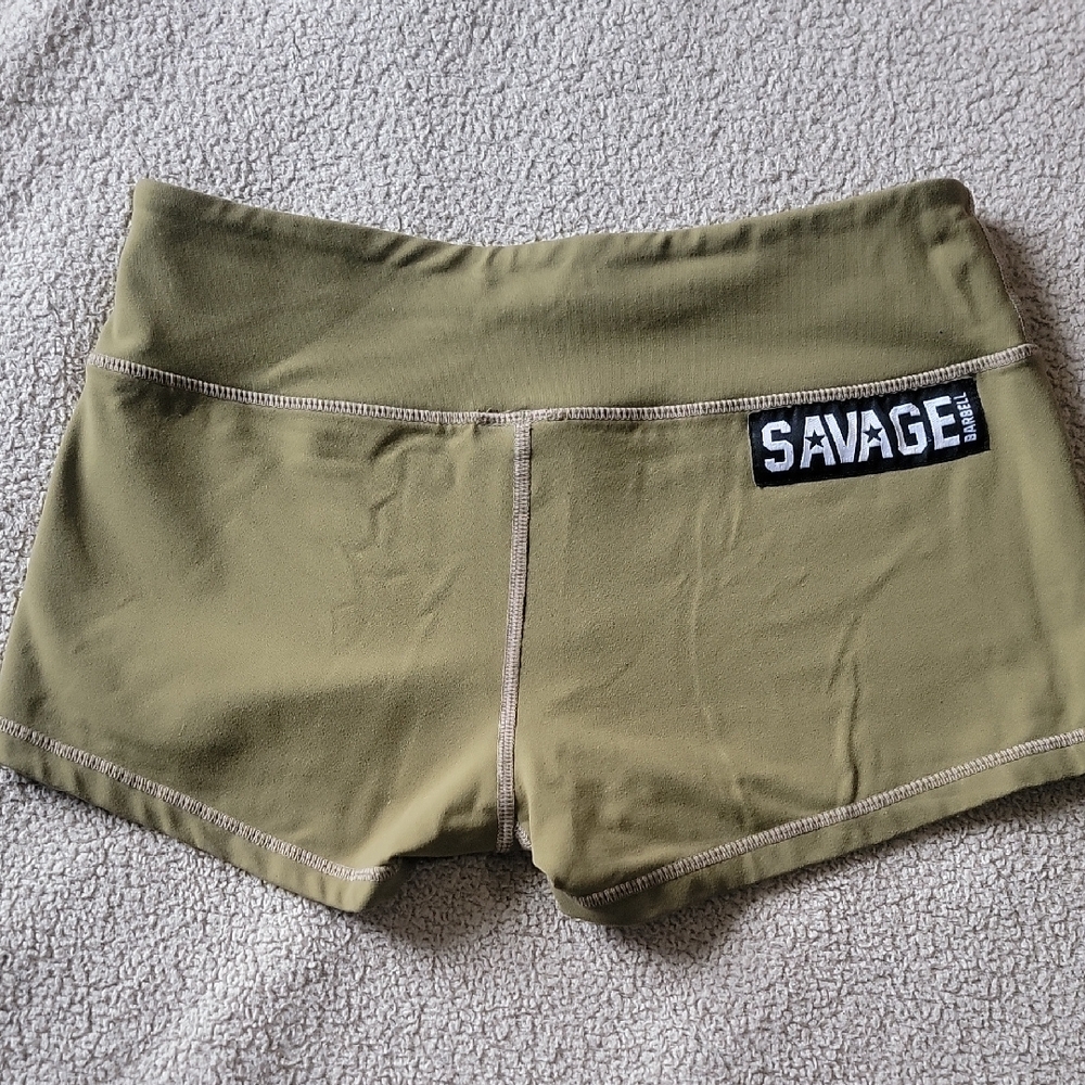 Salvage Green Athletic Shorts Moisture-Wicking Performance